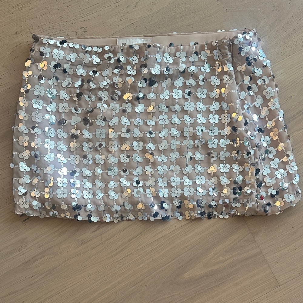 Zara Beige Sequin Pencil Skirt size M